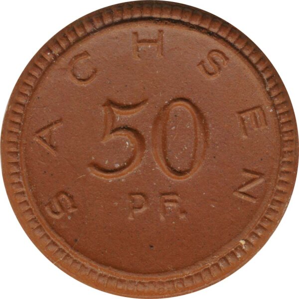 Sachsen 50 Pfennig 1921 aus  Meissener Steingut*