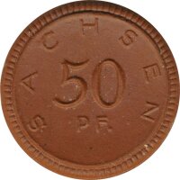 Sachsen 50 Pfennig 1921 aus  Meissener Steingut*