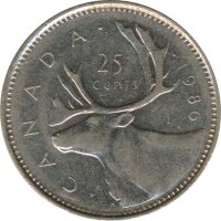 Kanada 25 Cents 1986 Elizabeth II*