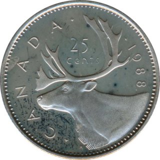 Kanada 25 Cents 1988 PP Elizabeth II*