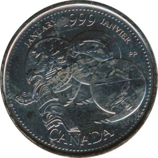 Kanada 25 Cents 1999 Millenium - Januar*