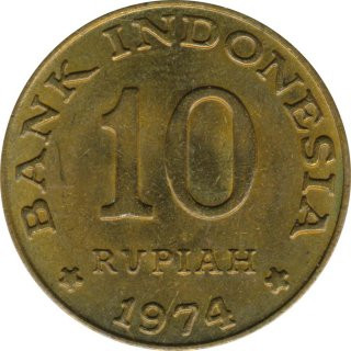 Indonesien 10 Rupiah 1974 Republik*
