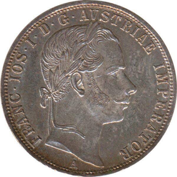 Österreich 1 Florin 1860 A Franz-Joseph - REX mit Punkt - Silber*