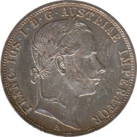 Österreich 1 Florin 1860 A Franz-Joseph - REX mit Punkt - Silber*