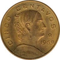 Mexiko 5 Centavos 1969 Josefa Ortiz de Dom&iacute;nguez*