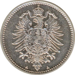 Kaiserreich J.007 1877 A Kleinmünze 50 Pfennig Silber*