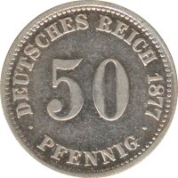 Kaiserreich J.007 1877 A Kleinm&uuml;nze 50 Pfennig Silber*