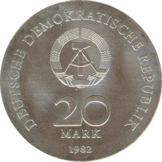 DDR 20 Mark 1983 Clara Zetkin Silber*