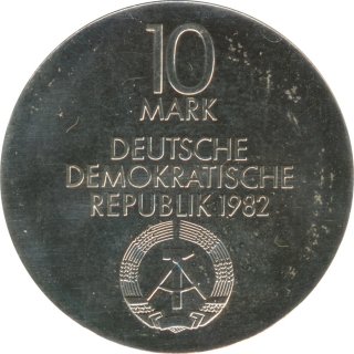 DDR 10 Mark 1982 Neues Gewandhaus Leipzig Silber*