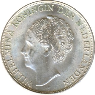 Curacao 2 1/2 Gulden 1944 D Wilhelmina Silber*