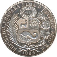 Peru 1 Sol 1884 Freiheitsg&ouml;ttin*