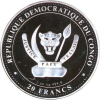 Kongo 2023 - Dunkleosteus 1 Oz Silber in Farbe