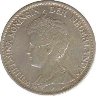 Niederlande 1 Gulden 1914 Wilhelmina Silber*