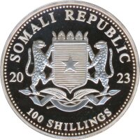 Somalia Republik 2023 - Leopard 1 Oz Silber gilded*