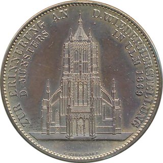 Ulm Medaille 1923  Ulmer Mnster - vergoldet