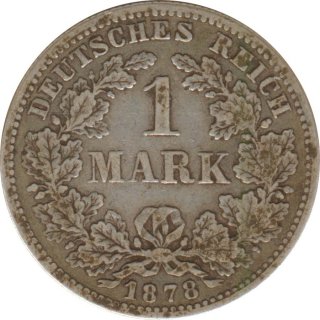 Deutsches Reich 1 Mark 1878 F Silber*