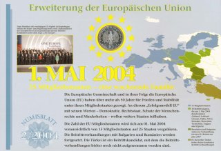 BRD 10 Euro 2004 G EU-Erweiterung im Numisblatt*