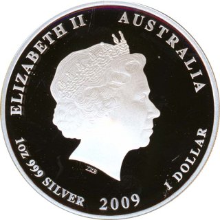 Australien Lunar 2 - 2009 Jahr des Ochsen 1 Oz Silber PP*