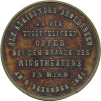 Medaille &Ouml;sterreich 1881 Opfer des Brandes im Ringtheater in Wien *