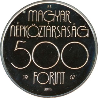 Ungarn 500 Forint 1987 PP Olympiade 1988 in Seoul Silber*