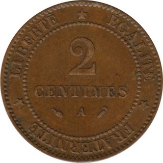 Frankreich 2 Centimes 1889 3. Republik*