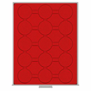 Lindner Mnzbox 2515 - eckig - Standard / rote Einlage