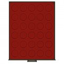 Lindner M�nzbox 2701 - rund - Rauchglas / dunkelrote Einlage