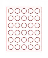 Lindner M&uuml;nzbox 2701 - rund - Rauchglas / dunkelrote...