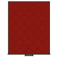 Lindner M&uuml;nzbox 2703 - rund - Rauchglas / dunkelrote...
