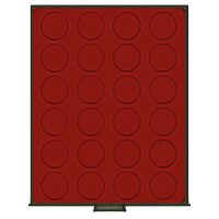 Lindner M&uuml;nzbox 2760 - rund - Rauchglas / dunkelrote...