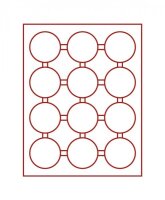 Lindner M&uuml;nzbox 2912 - rund - Rauchglas / dunkelrote...