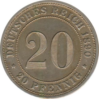 Deutsches Reich 20 Pfennig 1890 E*