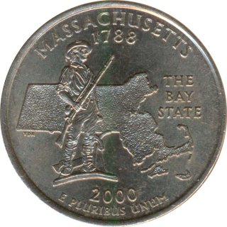 USA Quarter Dollar 2000 P Massachusetts*