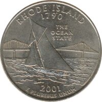 USA Quarter Dollar 2001 P Rhode Island*