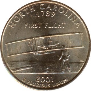USA Quarter Dollar 2001 P North Carolina*