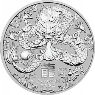 Australien Lunar 3 - 2024 Jahr des Drachen 1 Oz Silber