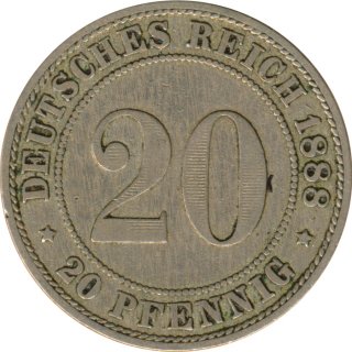 Deutsches Reich 20 Pfennig 1888 A*