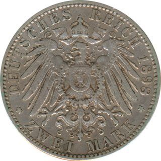 Preussen 2 Mark 1898 A Wilhelm II Silber*