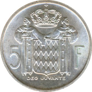 Monaco 5 Francs 1960 Rainier III Silber*