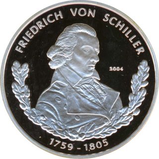 Togo 1000 Francs 2005 PP Friedrich von Schiller Silber*