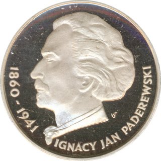 Polen 100 Zlotych 1975 PP Ignacy Jan Paderewski Silber*
