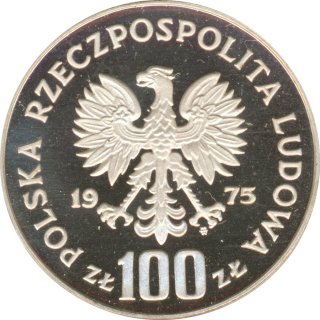 Polen 100 Zlotych 1975 PP Ignacy Jan Paderewski Silber*