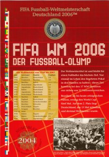 BRD 10 Euro 2004 FIFA Fussball-WM 2006 Silber im Numisblatt*