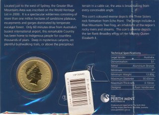 Australien 1 Dollar 2010 Greater Blue Mountains in Karte*