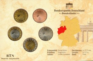 Medaillenset stgl. Nordrhein-Westfalen verschweisst in Karte
