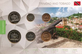 Trinidad & Tobago Kursmnzenset verschweisst in Karte*