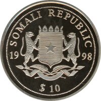 Somalia 10 Shillings 1998 PP Marine Life Protection in...