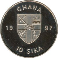 Ghana 10 Sika 1997 PP Marine Life Protection Farbe*