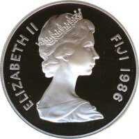 Fidschi 10 Dollars 1986 PP World Wildlife Fund Silber*