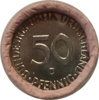 BRD 50 Pfennig 1995 D eine ganze Originalrolle J.384a*